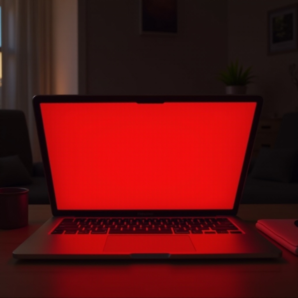 czerwony ekran macbook