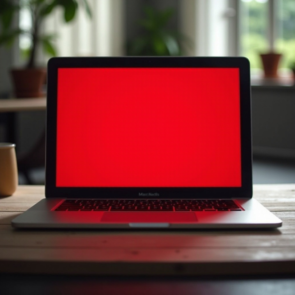красный экран macbook